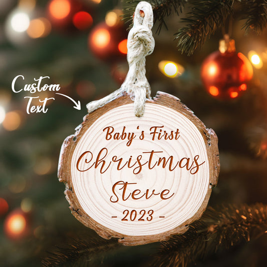 Custom Name Christmas Tree Decor, Personalised Ornament, Baby's First Christmas