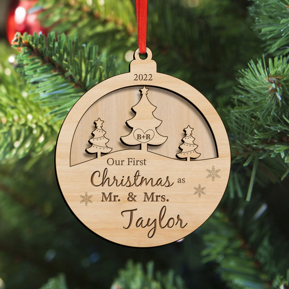 Personalised Our First Christmas Ornament Christmas Gift for Newlyweds