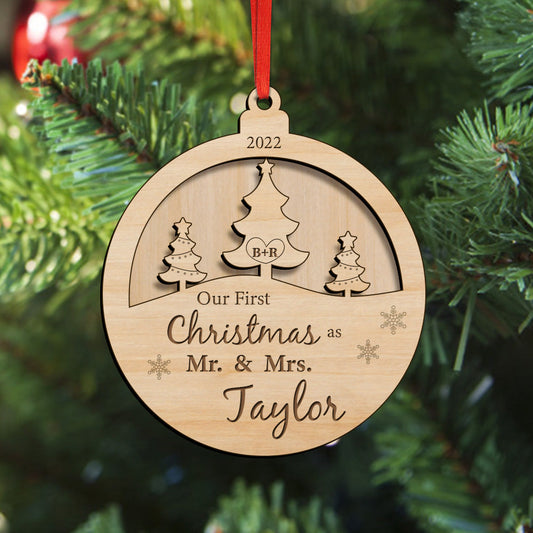 Personalised Our First Christmas Ornament Christmas Gift for Newlyweds