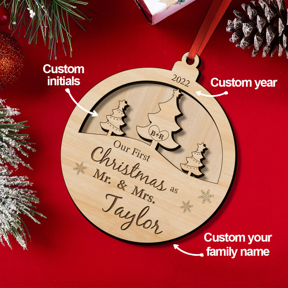 Personalised Our First Christmas Ornament Christmas Gift for Newlyweds