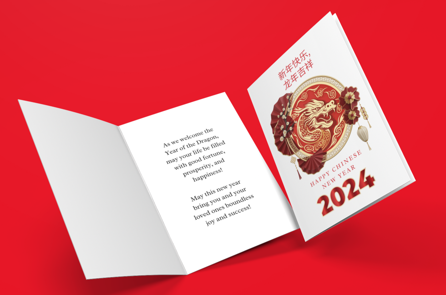 2024 Lunar New Year Greeting Card, Year of Dragon Celebration