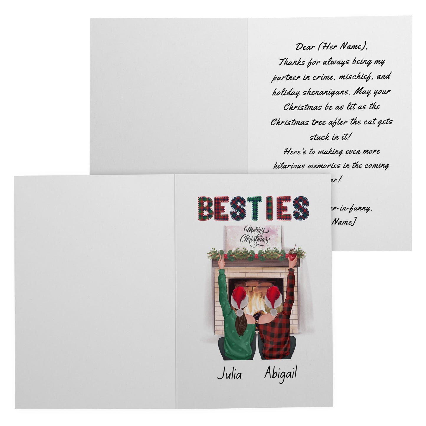 Best Friend Card Christmas Card For Besties Christmas Card For Best Friend