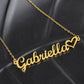 Custom Name Necklace with Heart, Stainless steel or Yellow Gold Finish