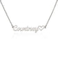 Custom Name Necklace with Heart, Stainless steel or Yellow Gold Finish