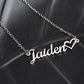 Custom Name Necklace with Heart, Stainless steel or Yellow Gold Finish