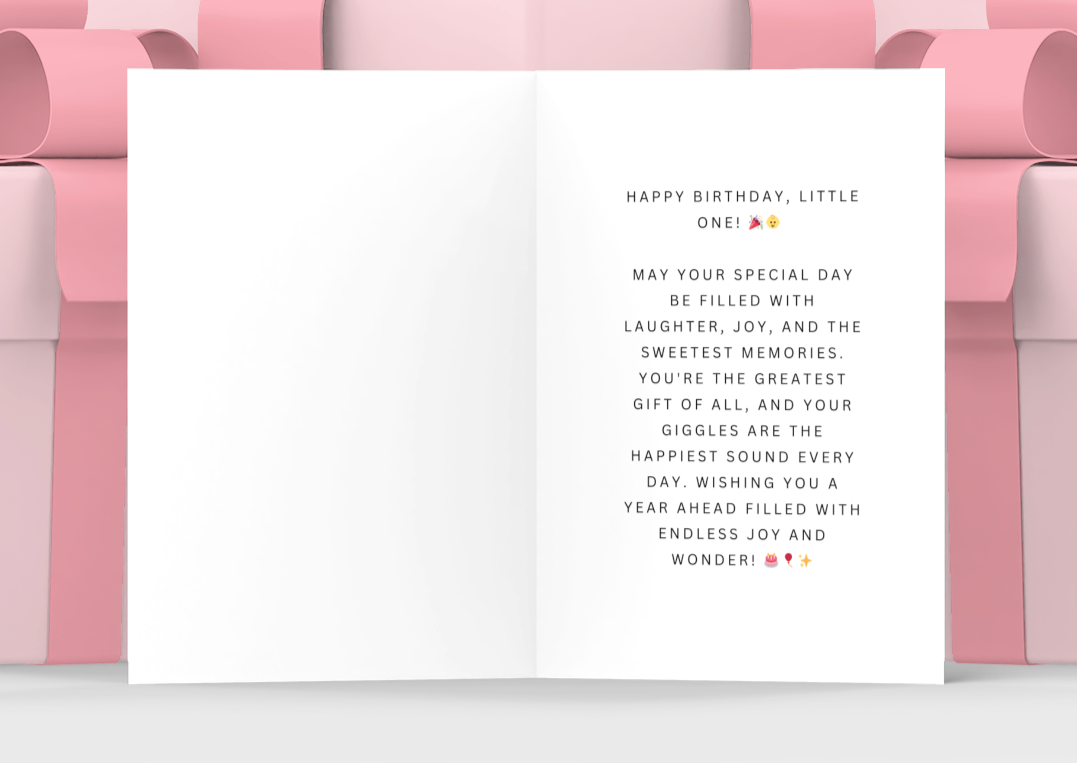 Baby Girl First Birthday Card, Daughter First Birthday Card, First Happy Birthday Card For Granddaughter