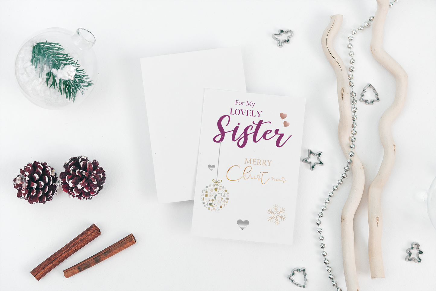 Personalised Christmas Card For Her, Christmas Card For Sister