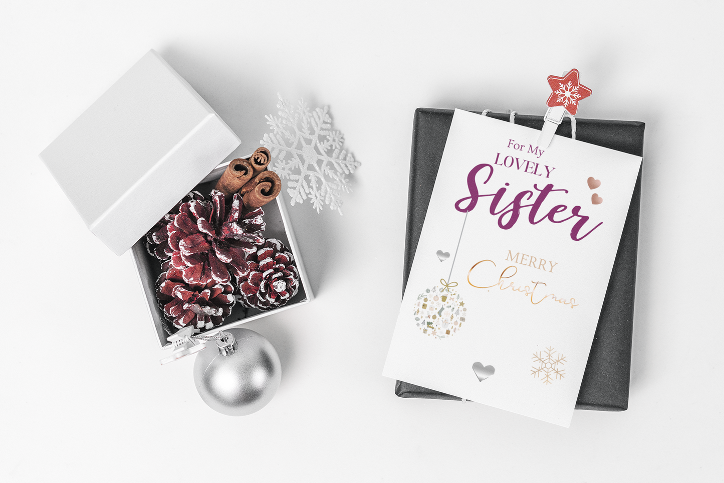 Personalised Christmas Card For Her, Christmas Card For Sister