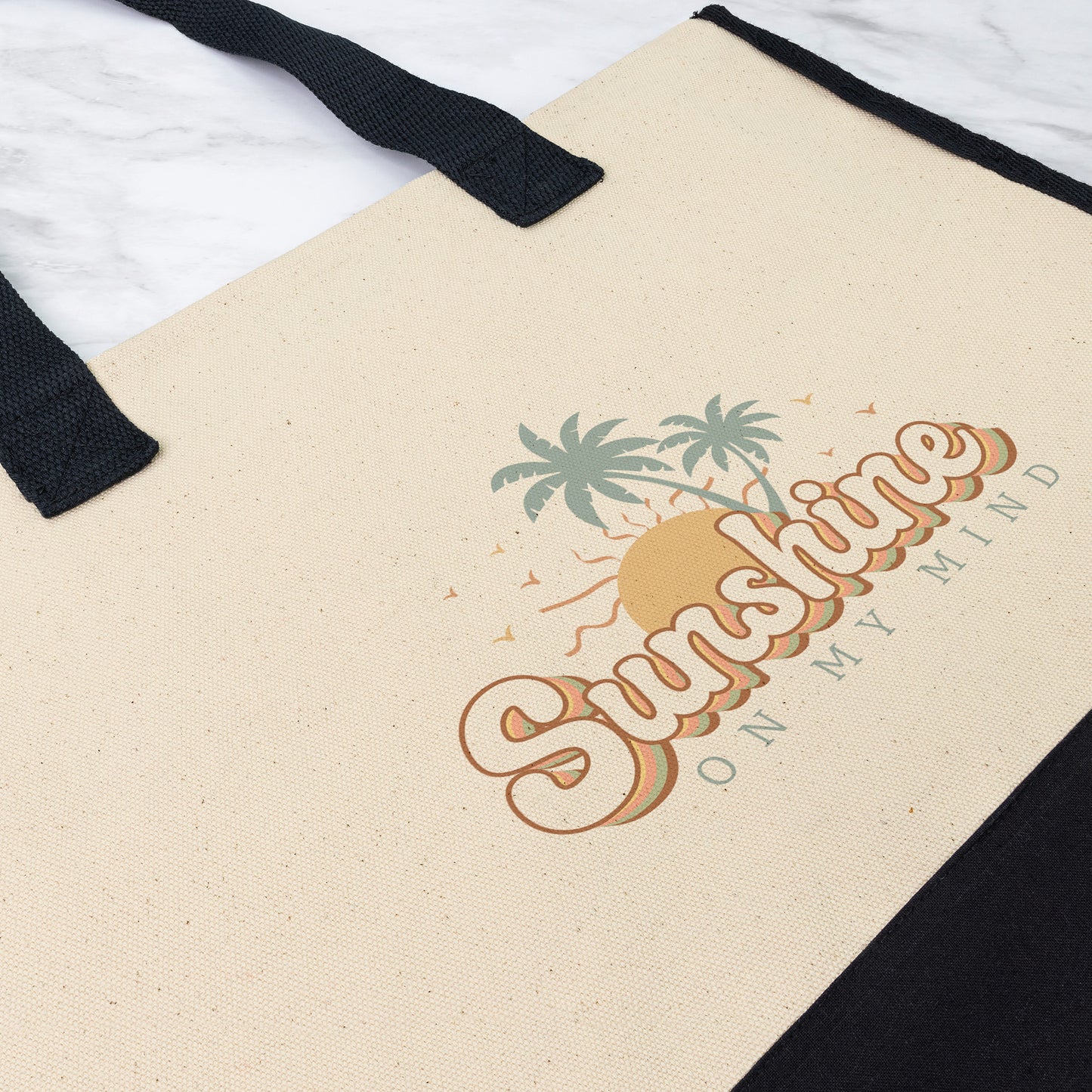 SunshineTote Bag, Premium Beach Bag, Large Cotton Weekender Bag