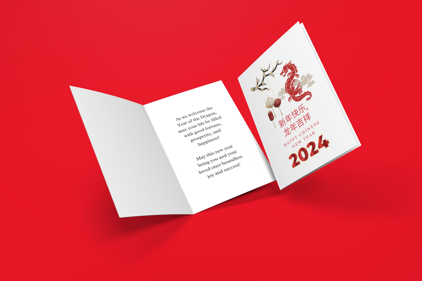 Lunar New Year Greeting Card, Chinese New Year, Year of Dragon