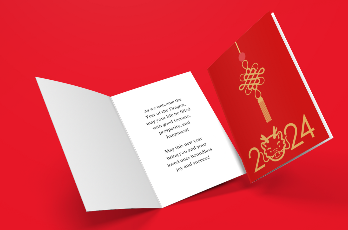 Year of Dragon 2024 New Year Card, Lunar New Year Zodiac Card, Personalised Chinese New Year Chinese Zodiac Card