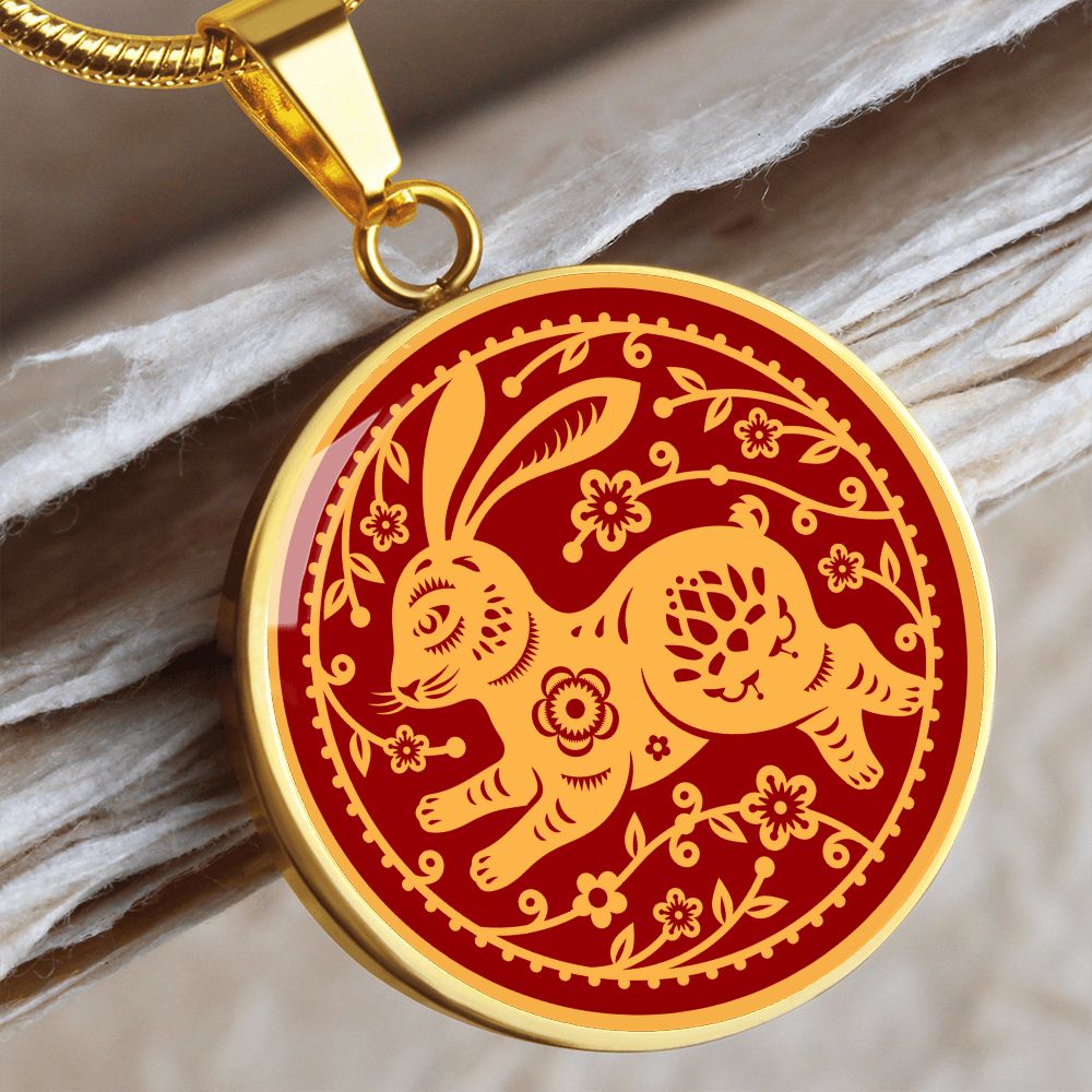 The Year of the Rabbit 2023 Pendant Necklace, Spring Festival Celebration, Chinese Zodiac Necklace, Gift For Her