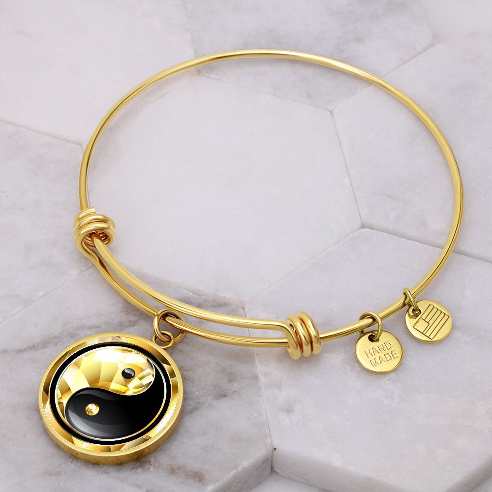 Yin Yang Bracelet, Spiritual Pendant Bangle, Engraving Bracelet For Women