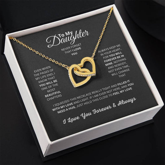 Daughter Gift, Yellow and White Gold Pendant Necklace