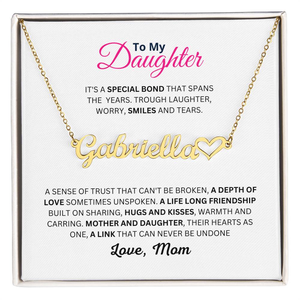 Mum/ Mom to Daughter Custom Name Necklace, Personalised Gift For Daughter, Christmas and Birthday Gift For Daughter