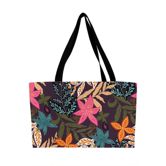 Large Tote Bag for Women - Weekender, Shopping & Beach Bag | Floral Design
