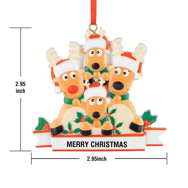 Custom Name Reindeer Family, Personalised Christmas Ornaments