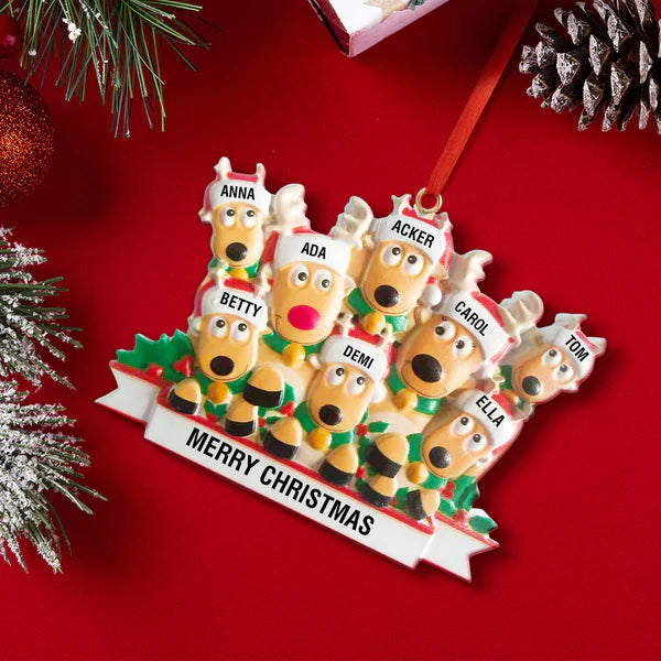 Custom Name Reindeer Family, Personalised Christmas Ornaments