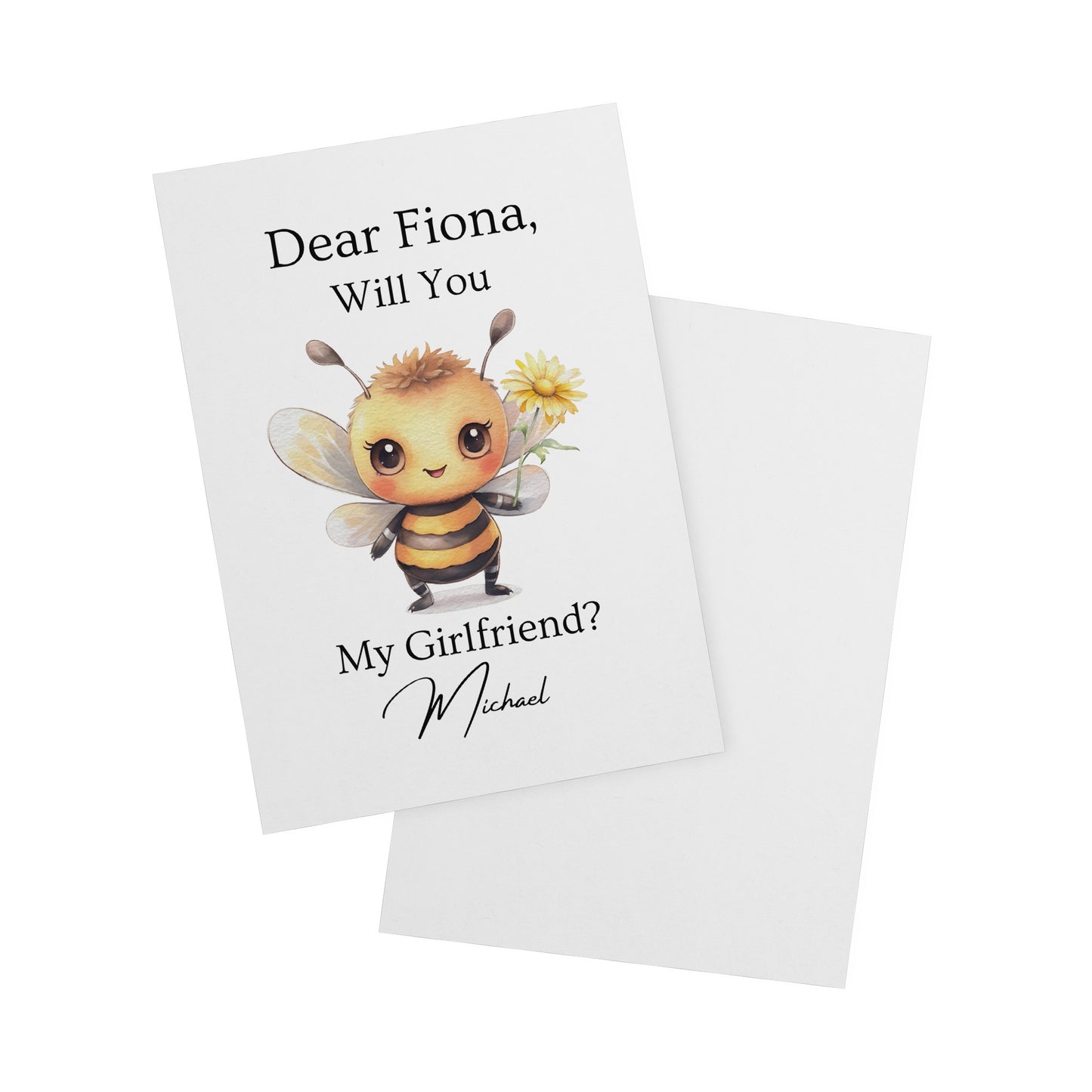 Personalized Girlfriend Card Proposal Card Will You Bee MyGirlfriend Love Card Love Card Romantic Card For Girlfriend Romantic Greeting Card