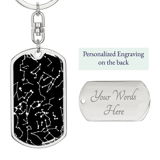 Personalized Gift For Him,  Anniversary Gift For Men, Night Sky Star Map  Keychain