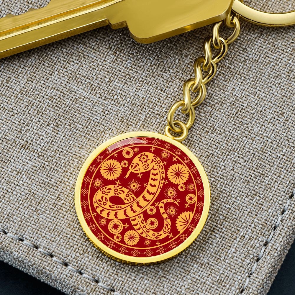Year of the Snake Keychain, Chinese Zodiac Gift For Her