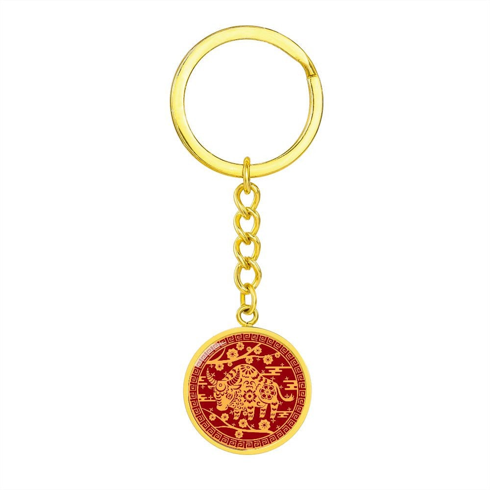 Year of the Ox Keychain, Chinese Zodiac Gift For Her