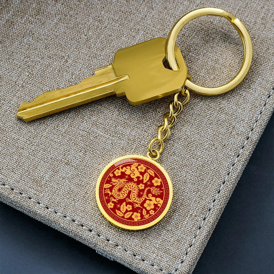 The Year of the Wood Dragon Keychain, Keyring For Women and Men