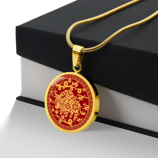 Year Of The Ox, Chinese Zodiac Pendant Necklace