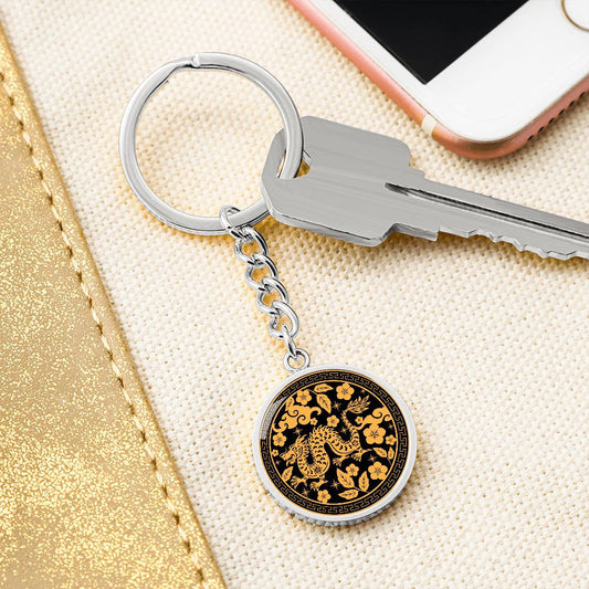 Year of the Wood Dragon Chinese Zodiac Keychain Gift For Men and Women