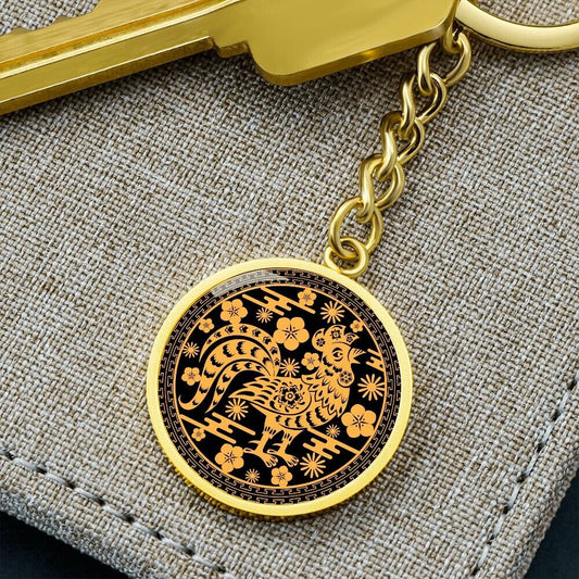 Chinese Zodiac Keychain, Year of the Rooster,For Women and Men
