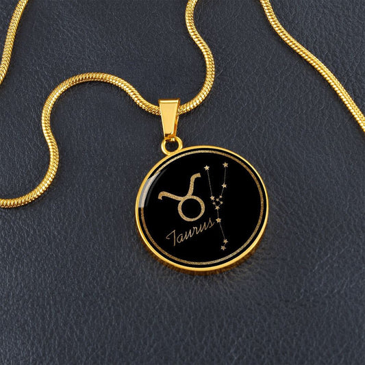 Taurus Zodiac Necklace, Taurus Zodiac Gift, Circle Pendant, Birthday Gift For Her