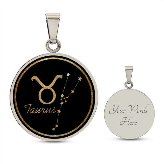 Taurus Zodiac Necklace, Taurus Zodiac Gift, Circle Pendant, Birthday Gift For Her