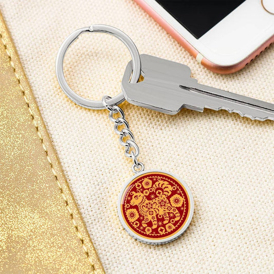 Year Of Dog Chinese Zodiac Keychain, Dog Keyring for Women and Men