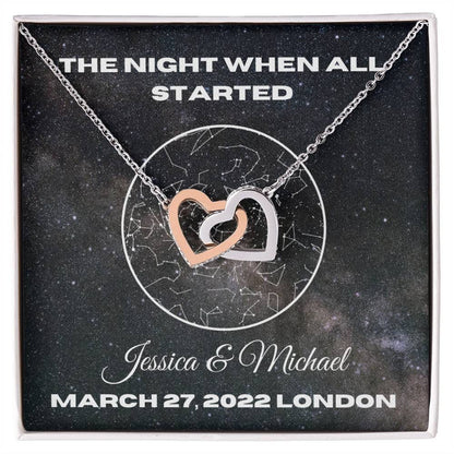 Anniversary Gift For Her, Star Map Event, Heart Necklace, Gift For Women