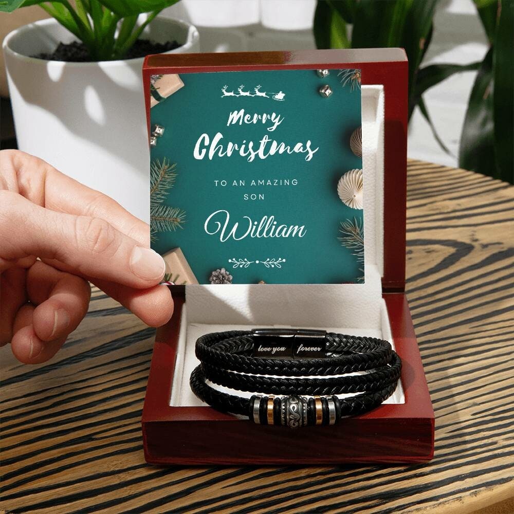 Gift For Son Gift Christmas Gift Engraved Bracelet Personalized Gift For Son