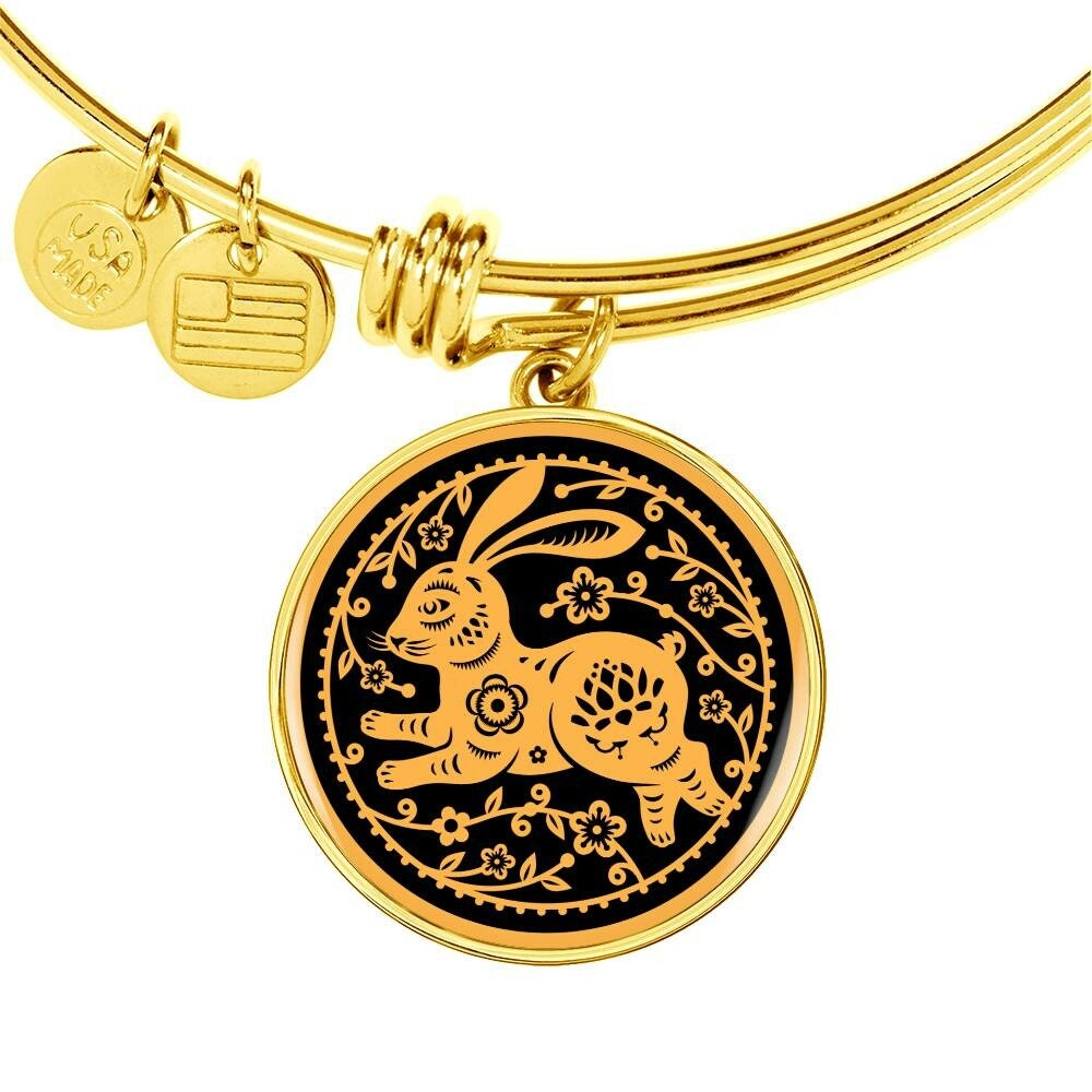 Chinese Zodiac Rabbit Bracelet Year of Rabbit Pendand Lucky Charm Lucky Pendant