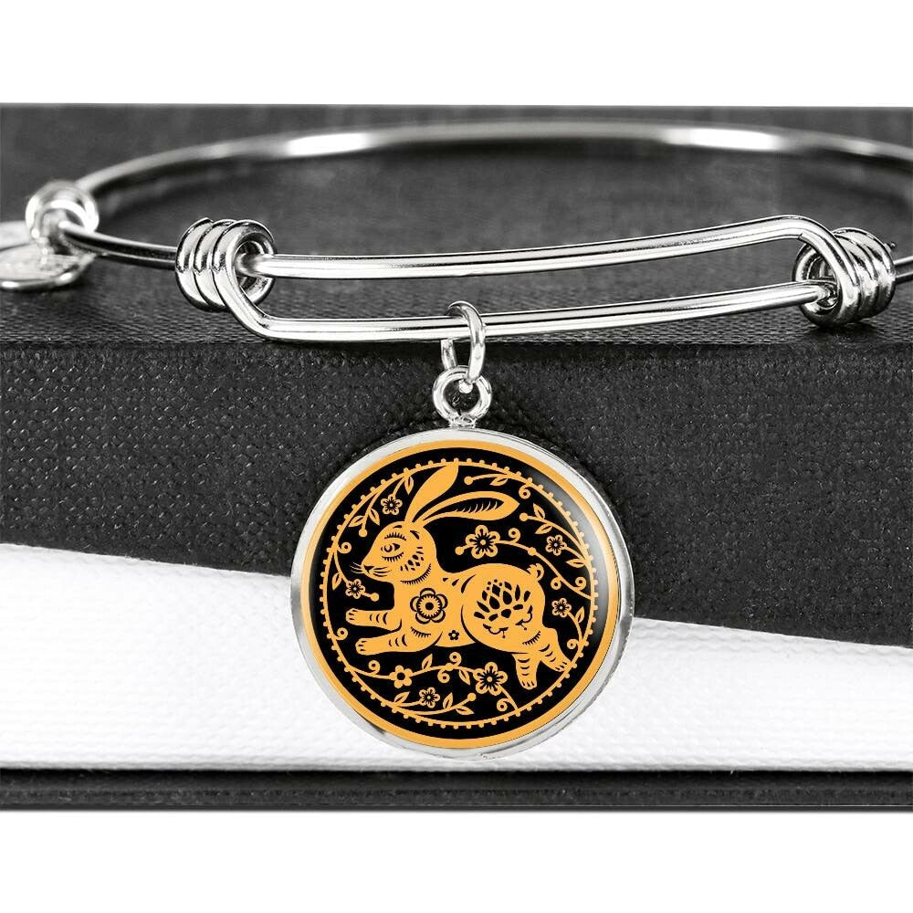 Chinese Zodiac Rabbit Bracelet Year of Rabbit Pendand Lucky Charm Lucky Pendant