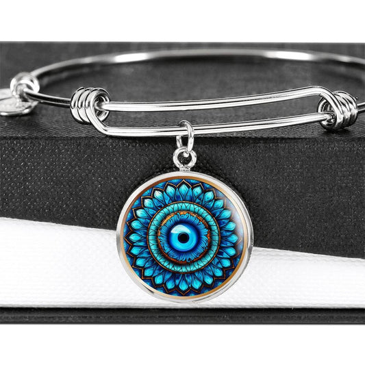 Evil Eye Bracelet, Evil Eye Bangle, Personalised Evil Eye Pendant