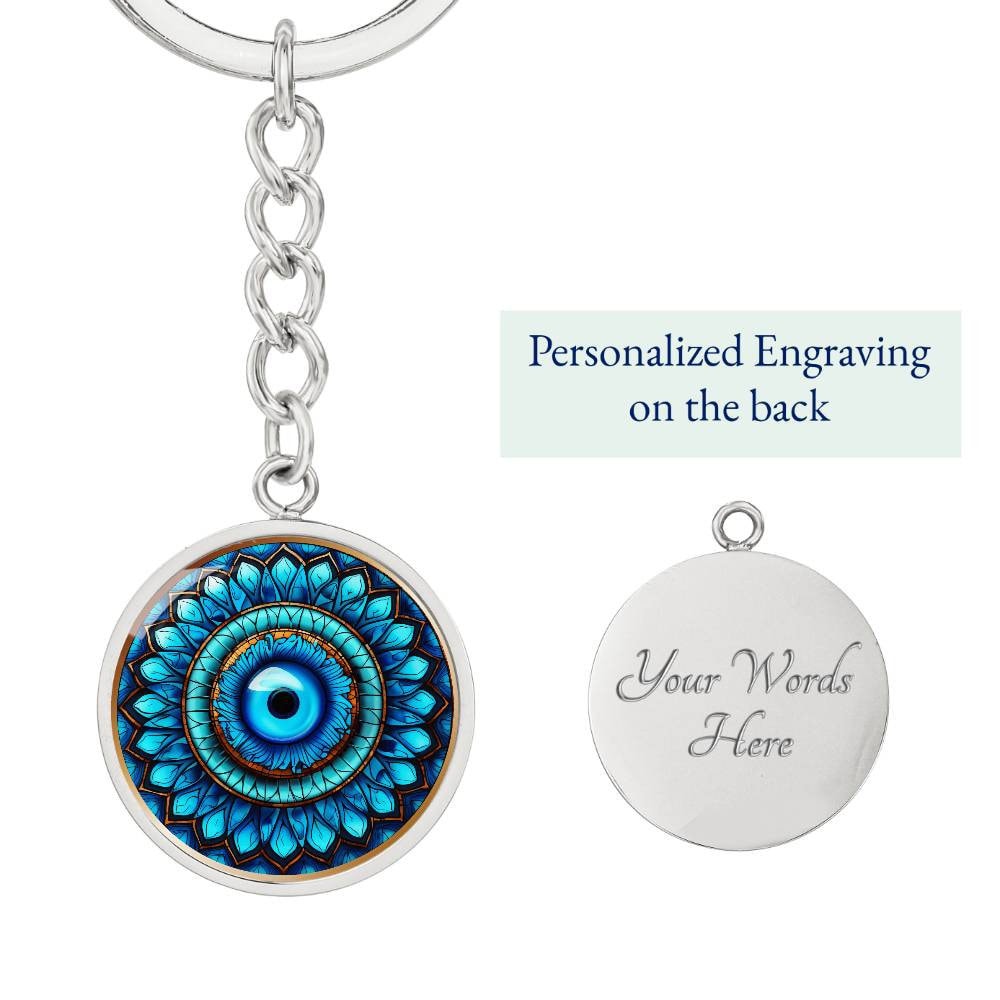 Evil Eye Keychain, Engraving Keychain, New Home Gift, Protection Keychain, Housewarming Gift