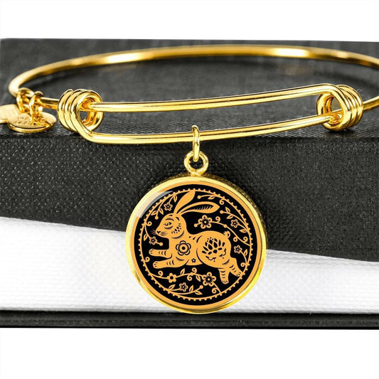 Chinese Zodiac Rabbit Bracelet Year of Rabbit Pendand Lucky Charm Lucky Pendant