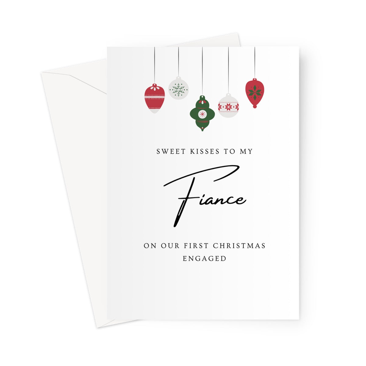 Personalised First Christmas Card For Fiance First Christmas Card For Her Christmas Card For Him