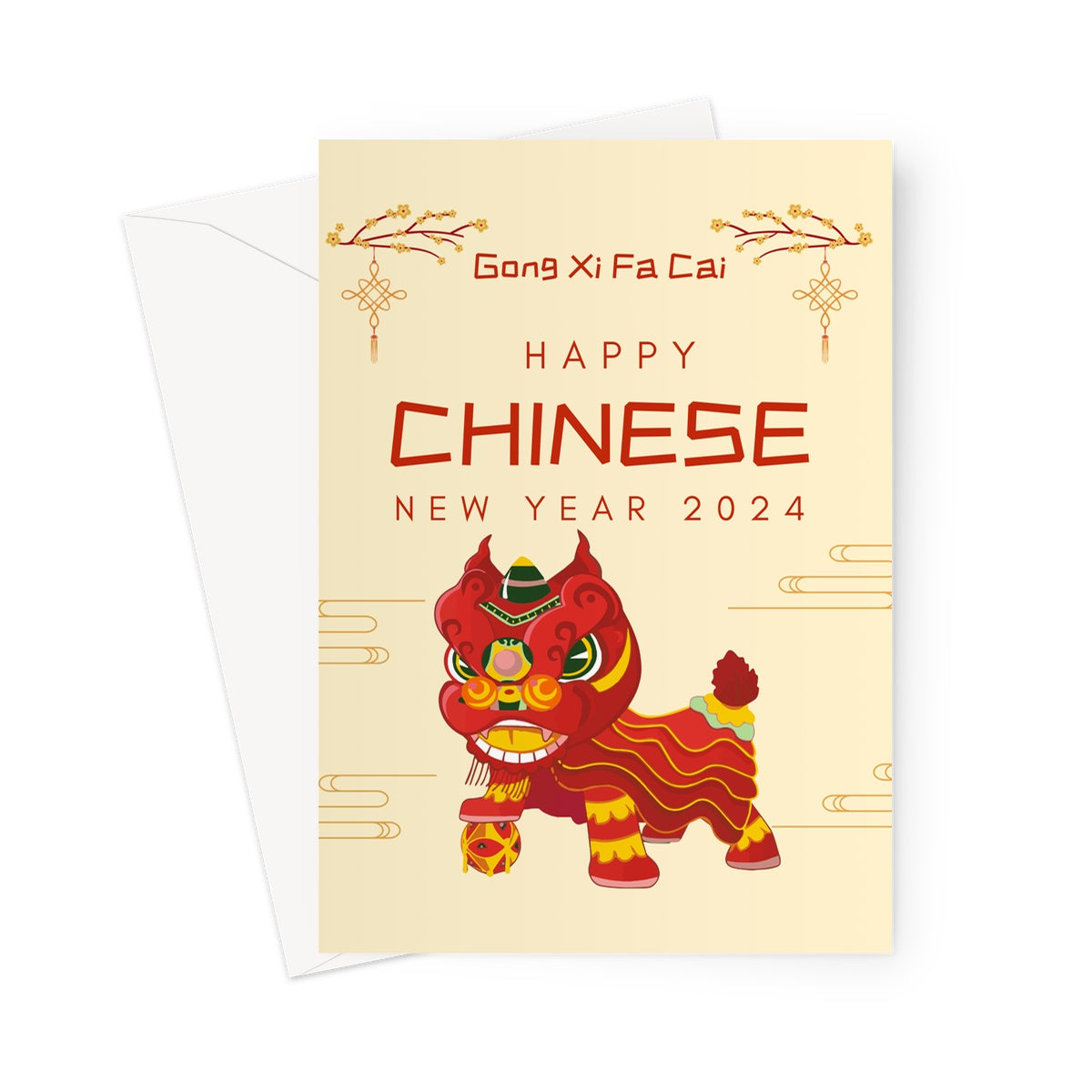 Year of Dragon Lunar New Year Card, Chinese New Year 2024