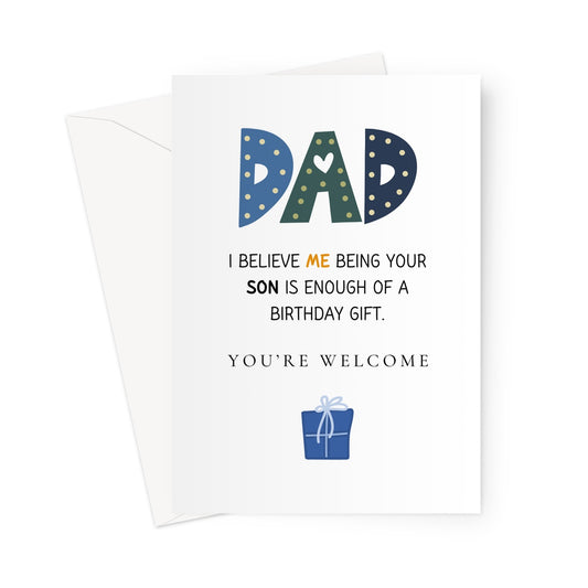 Funny Birtday Card For Dad Personalised Birthday Card For Father From Daughter Birthday Card From Son