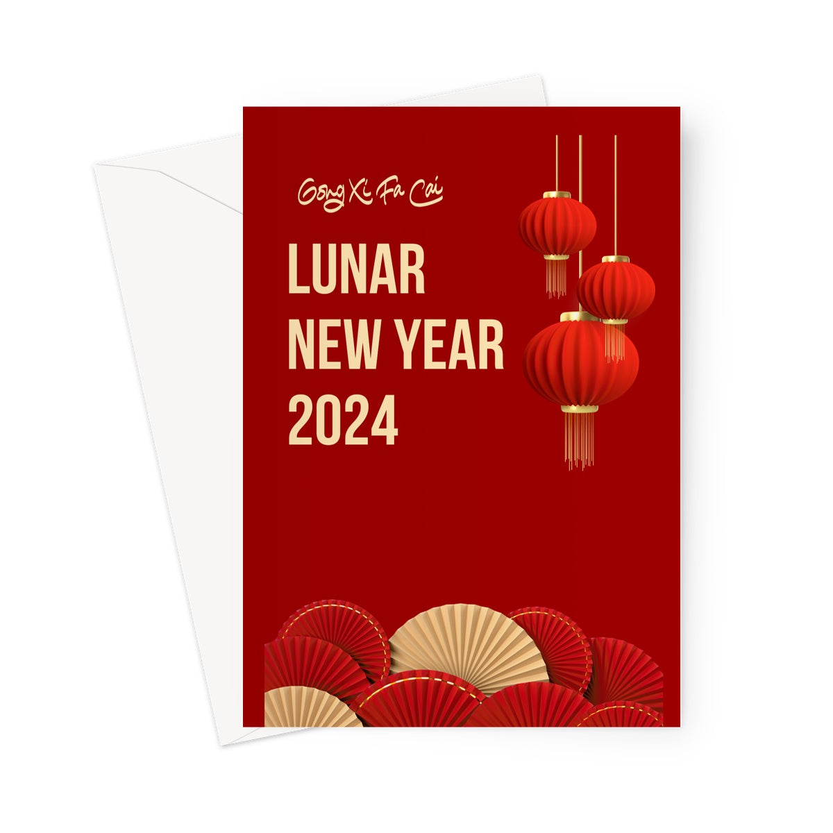 Lunar New Year 2024 Card, Spring Festival, Year of Dragon Celebration