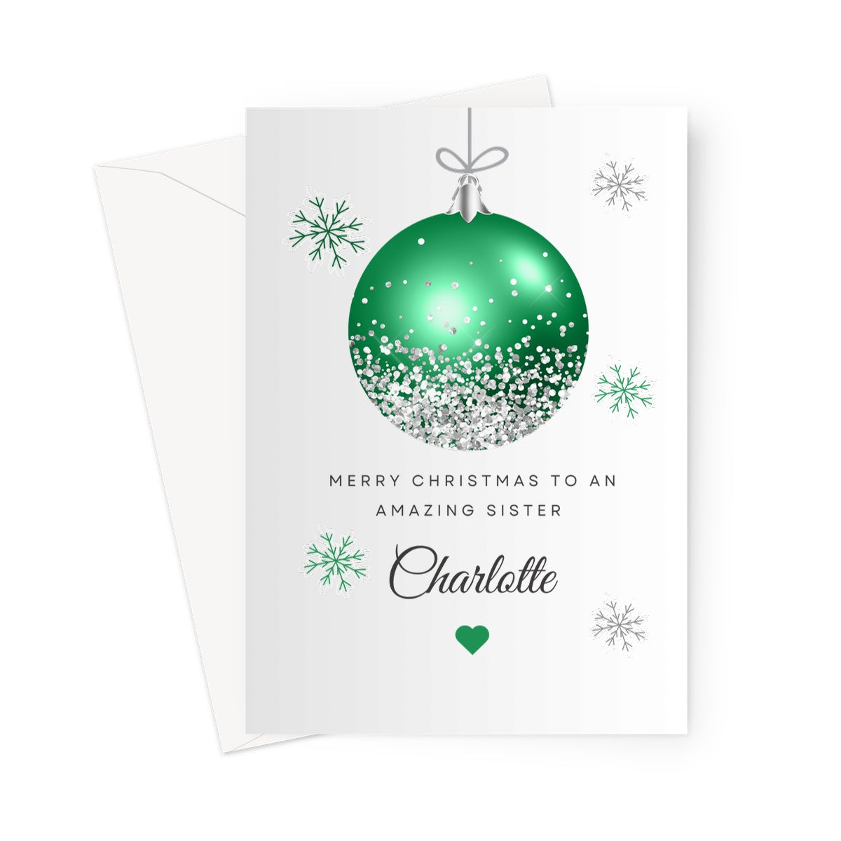 Christmas Card For Sister From Sister From Brother Personalised Christmas Bauble For Sister Gift Sister Christmas Card Personalised Card