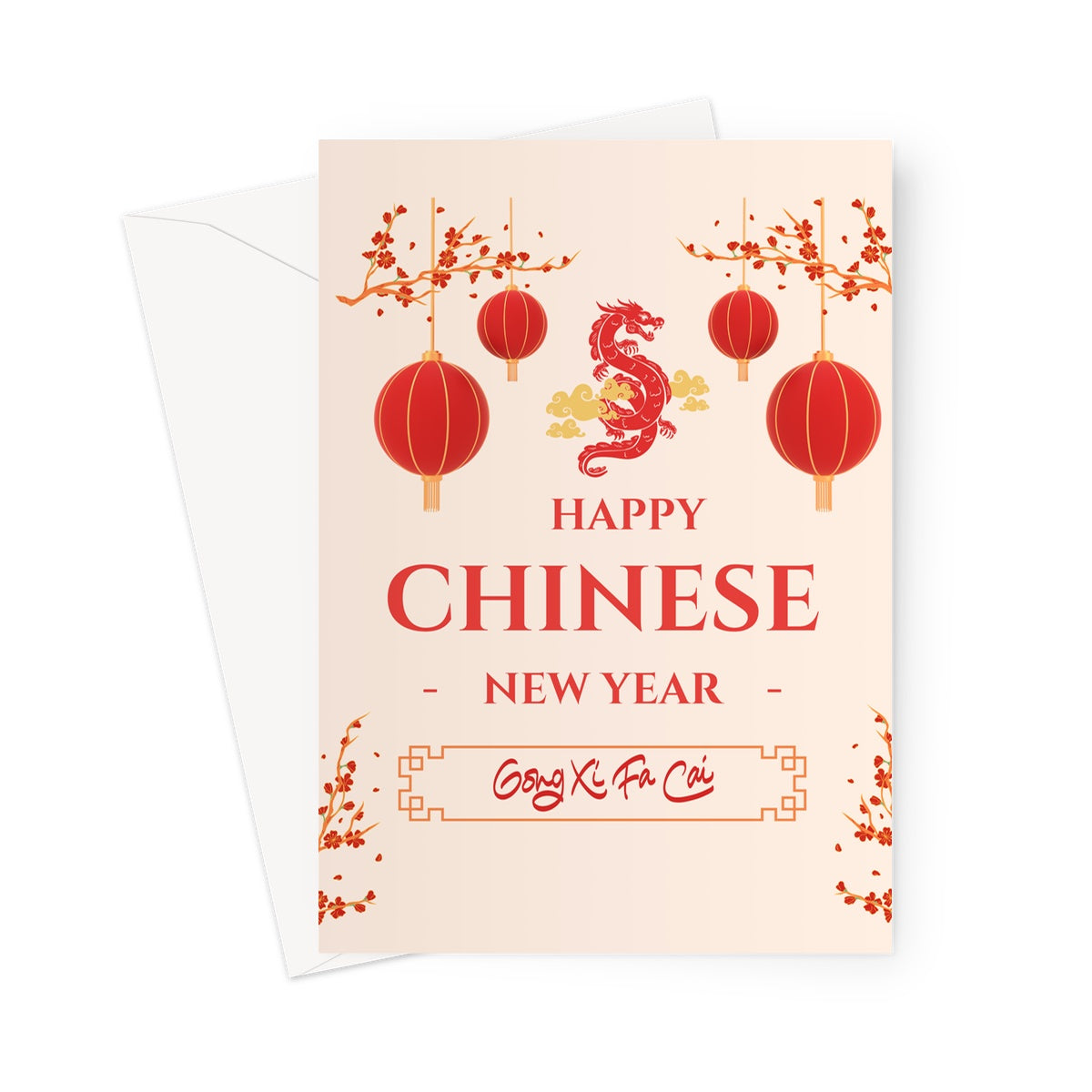 Chinese Dragon Zodiac Card, Lunar New Year 2024