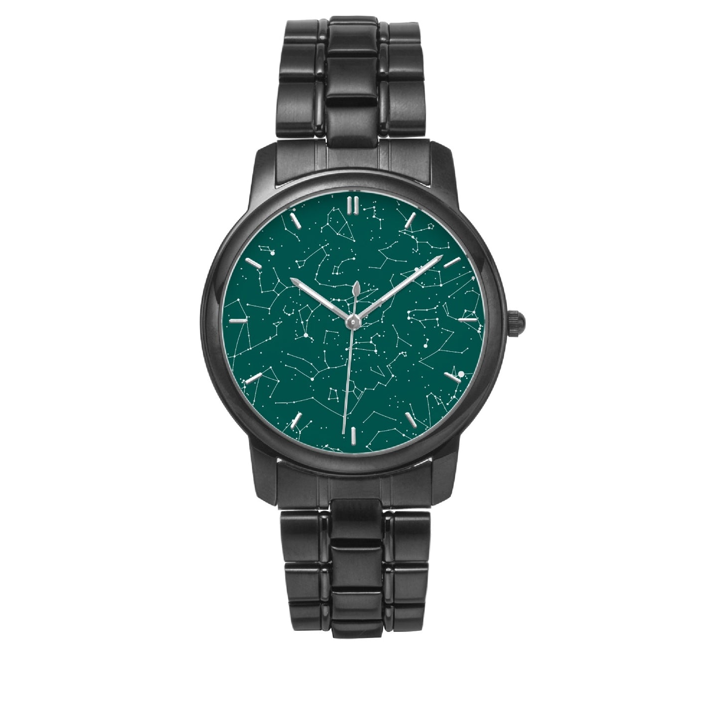Anniversary Gift For Him, Personalized Star Map Folding Clasp Type Stainless Steel Quartz Watch Emerald Green