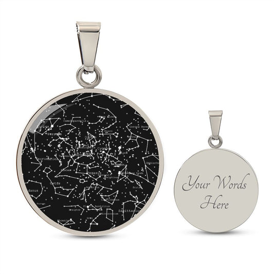 Personalized Night Sky Star Map Pendan Gift For Her, Dainty Necklace Gift For Women - Zensassy