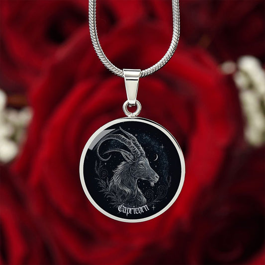 Capricorn Zodiac Sign Necklace, Circle Pendant Jewelry, Birthday Gift For Her - Zensassy