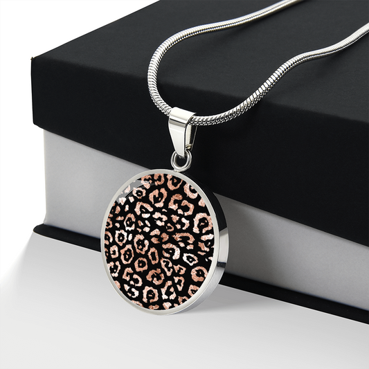 Leopard Print Pendant, Leopard Pattern Circle, Summer Necklace - Zensassy
